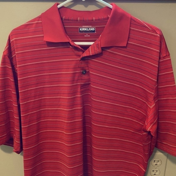 KIRKLAND red striped performance golf ⛳️ polo - Picture 2 of 6